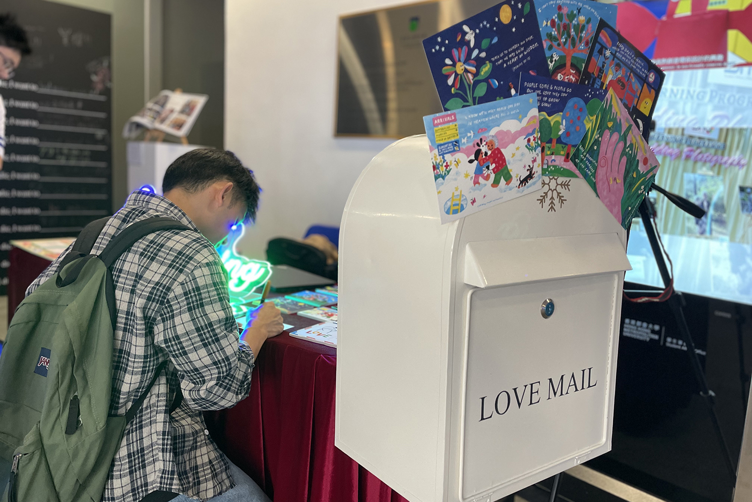 The “Love Mail” allows visitors to send heartfelt messages to their family and friends.
